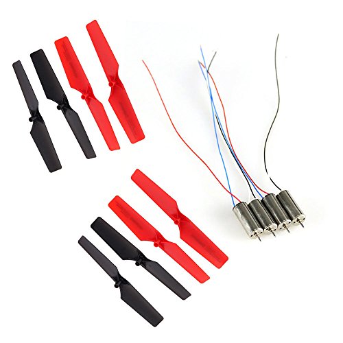 0709238656613 - GESELLER 8PCS PROPELLER & 4PCS MOTOR FOR SKY HAWKEYE HM1315S HM1315W RC QUADCOPTER PARTS