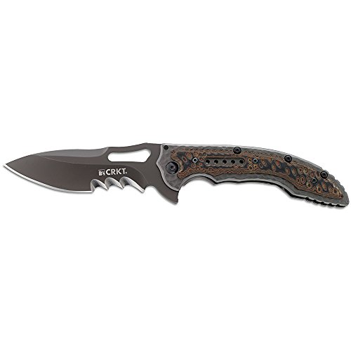 0709317737639 - COLUMBIA RIVER KNIFE AND TOOL (CRKT) 5471K IKOMA FOSSIL VEFF SERRATED EDGE POCKET KNIFE