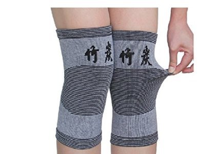 0709317935042 - 1 PAIR X BAMBOO CHARCOAL KNEE WRAP SUPPORT ELASTIC BRACE PATELLA SPORT PAD ELASTIC KNEECAP CANIONS GENOUILLERE SPORTS GYM LEGGINGS BAMBOO CHARCOAL LEG SLIMMING KNEE BRACE SUPPORT PROTECTOR PADS