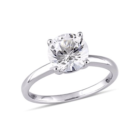 0070935461054 - 2-3/8 CARAT T.W. CREATED WHITE SAPPHIRE 10KT WHITE GOLD SOLITAIRE ENGAGEMENT RING