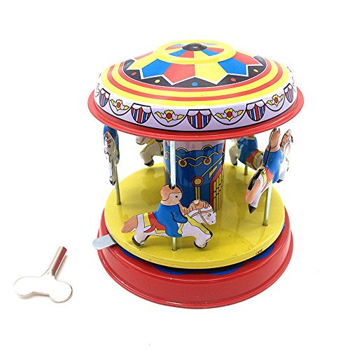 0709466576554 - FLEE MERRY-GO-ROUND 5-HORSE ROTATE CAROUSEL TOY GIFT FOR KIDS