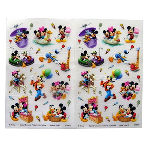 0709619015893 - MICKEY AND FRIENDS - COLOURFUL CREATIVE RUB ON TRANSFER STICKERS - 2 SHEETS