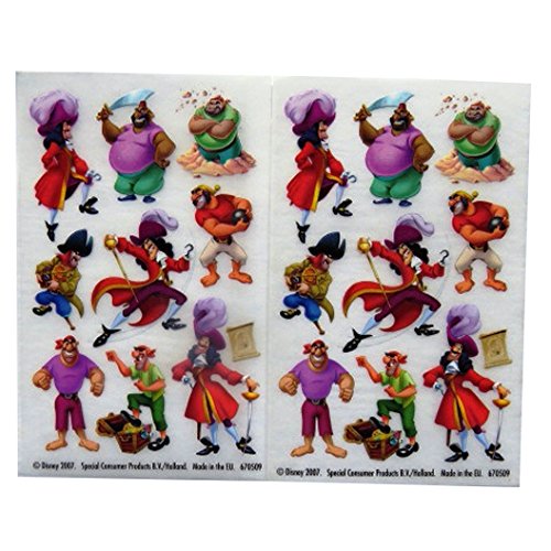 0709619015909 - DISNEY PETER PAN VILLAINS - COLOURFUL CREATIVE RUB ON TRANSFER STICKERS - 2 SHEETS