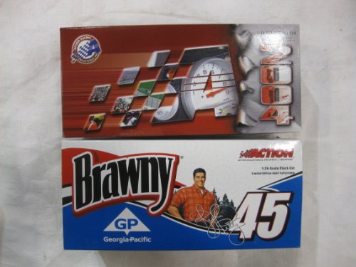 0070989413566 - NASCAR DIE-CAST #45 KYLE PETTY BRAWNY GEORGIA PACIFIC PETTY ENTERPRISES RACING TEAM LIMITED EDITION REPLICA OF 2004 DODGE INTREPID SERIES AUTHENTIC COLLECTOR'S MODEL CAR IN A 1:24 SCALE MANUFACTURED BY ACTION COLLECTABLES