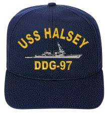 0709951269909 - USS HALSEY DDG-97 EMBROIDERED SHIP CAP