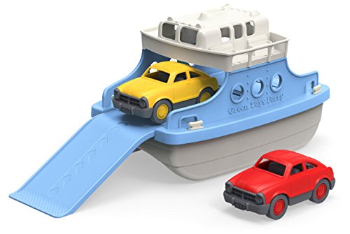 0710120376588 - GREEN TOYS FERRY BOAT WITH MINI CARS BATHTUB TOY, BLUE/WHITE, STANDARD