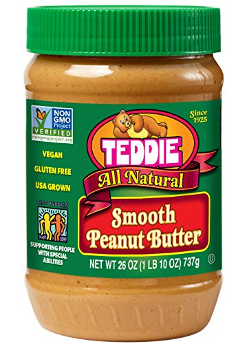 0071018100747 - TEDDIE ALL NATURAL PEANUT BUTTER, SMOOTH, 26-OUNCE JAR (PACK OF 3)