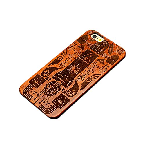 0710185346571 - GENERIC UNIQUE REAL HANDMADE NATURAL WOOD WOODEN HARD BAMBOO CASE COVER FOR IPHONE 6(4.7)-(THE KING TUT PATTERN)