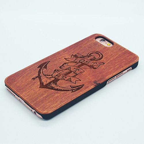 0710185346601 - GENERIC UNIQUE REAL HANDMADE NATURAL WOOD WOODEN HARD BAMBOO CASE COVER FOR IPHONE 6(4.7)-(ANCHOR PATTERN)