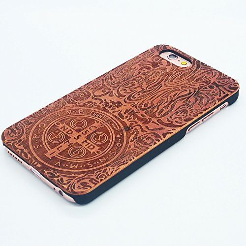 0710185346618 - GENERIC UNIQUE REAL HANDMADE NATURAL WOOD WOODEN HARD BAMBOO CASE COVER FOR IPHONE 6(4.7)-(CROSS PATTERN)