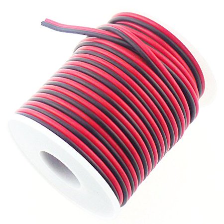 0710185418957 - RGBSIGHT 40FT 18 GAUGE SINGLE COLOR LED STRIP EXTENSION CABLE 18AWG 2PIN 2 COLOR RED BLACK STAND WIRE CONDUCTOR FOR LED RIBBON LAMP TAPE LIGHTING (40 FEET PER SPOOL)