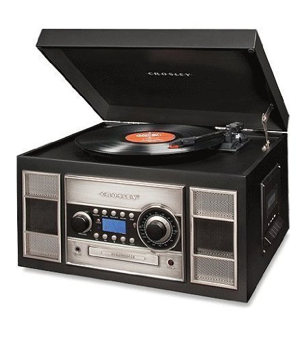 0710244210454 - CROSLEY CR2413A-BK MEMORY MASTER II 3-SPEED TURNTABLE WITH CD PLAYER/RECORDER (BLACK)
