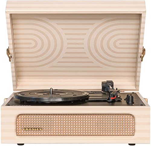 0710244252324 - CROSLEY CR8017U-HL1 VOYAGER VINTAGE PORTABLE VINYL RECORD PLAYER TURNTABLE WITH BLUETOOTH IN/OUT AND BUILT-IN SPEAKERS, CREAM