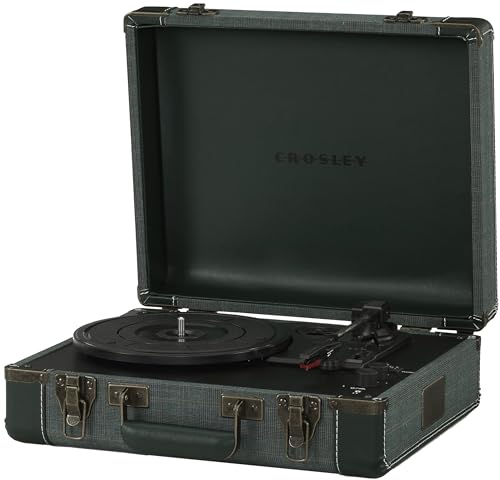 0710244257817 - CROSLEY CR6019F-PNE EXECUTIVE VINTAGE BLUETOOTH IN/OUT 3-SPEED PORTABLE SUITCASE VINYL RECORD PLAYER TURNTABLE, PINE