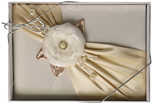 0710309378648 - LILLIAN ROSE ROSE GUEST BOOK, 8.5-INCH, TAUPE