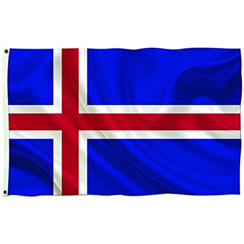 0710320191073 - BREEZE DECOR - ICELAND FLAGS OF THE WORLD - EVERYDAY SCREEN PRINT TRADITIONAL HORIZONTAL STANDARD FLAG 36 X 60