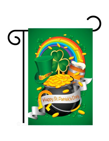 0710320520279 -  HAPPY ST. PATRICK'S DAY  - GARDEN SIZE 13.5 X 18 INCH DECORATIVE DOUBLE SIDED FLAG