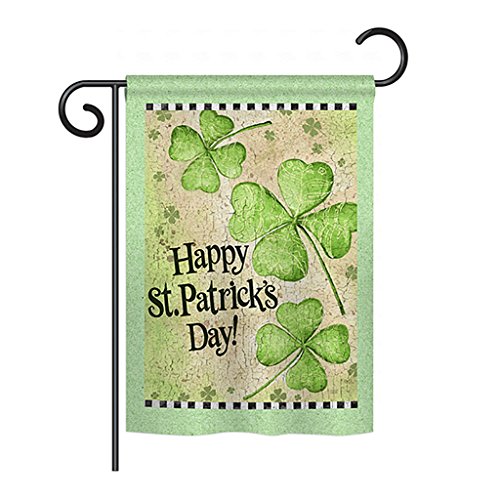 0710320520323 - BREEZE DECOR™ ST. PATRICK'S DAY CLOVER GARDEN FLAG 13 INCHES X 18.5 INCHES