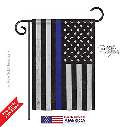 0710320583823 - US BLUE STRIPE POLICE GARDEN FLAG 13 INCHES X 18.5 INCHES