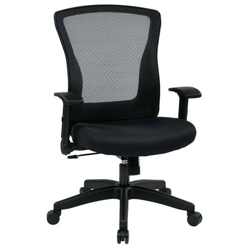 0710377381113 - AXIA SPACE CHAIR WITH AIRGRID BACK & PADDED MESH SEAT, BLACK