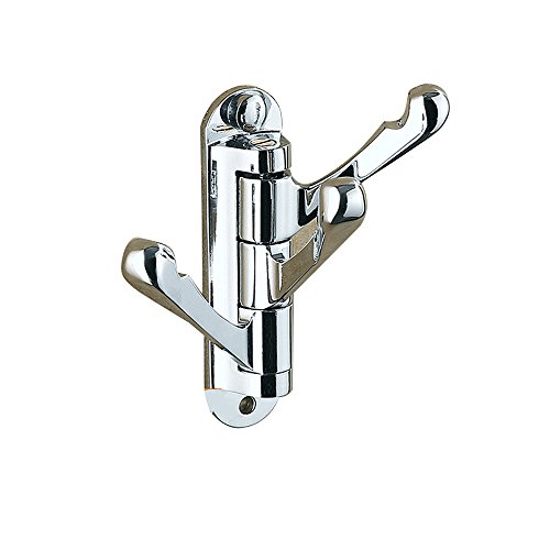 0710414395462 - WALL MOUNTED SWING ARM TRIPLE COAT AND HAT HOOK STAINLESS STEEL, CHROME