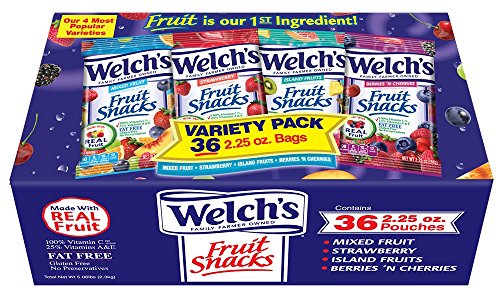 0710552037750 - WELCH'S VARIETY PACK FRUIT SNACKS, 2.25 OUNCE, 36 COUNT
