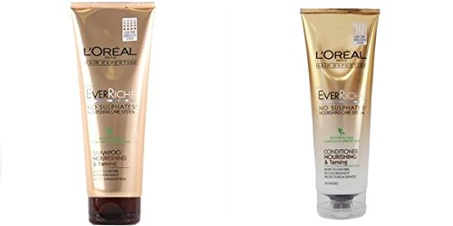 7107367281189 - L'OREAL EVER RICHE SULPHATE NOURISHING & TAMING SHAMPOO & CONDITIONER FOR ALL FRIZZY HAIR COMBO (250 ML*2) 500 ML