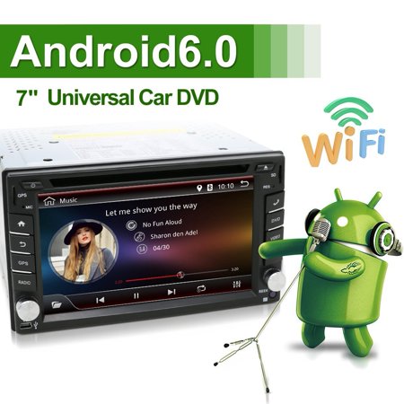 0710824046039 - UPGRADE VERSION WIFI MODEL ANDROID 6.0 DOUBLE DIN CAR DVD PLAYER STEREO GPS NAVIGATION FOR UNIVERSAL CAR WITH FREE CAMERA AND MAP CARD