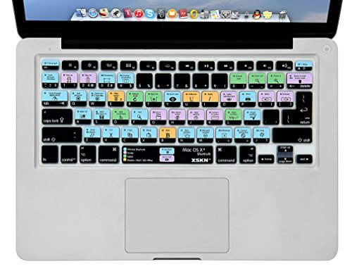 0710824650199 - XSKN OS X SHORTCUTS KEYBOARD SKIN COVER FOR MACBOOK AIR 13, PRO 13 15 17 (US / EUROPEAN ISO KEYBOARD)