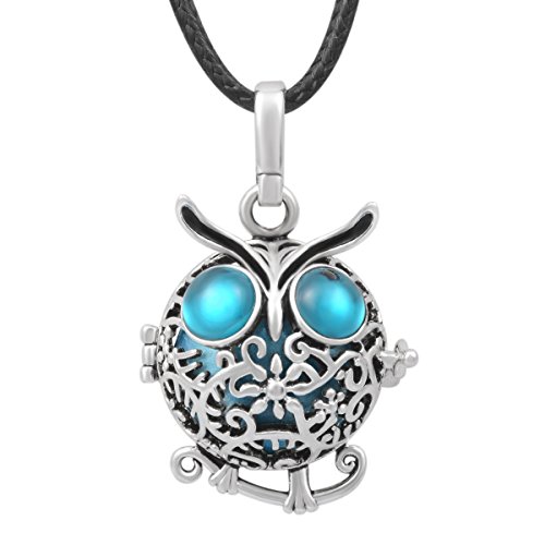 0710874286102 - EUDORA HARMONY BALL STERLING SILVER OWL PREGNANCY PENDANT BABY SOFT CHIME SPHERES MEXICAN BOLA PENDANT