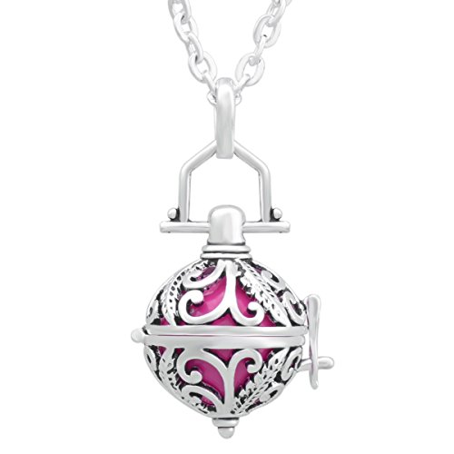 0710874295432 - EUDORA HARMONY BALL STERLING SILVER CHIME LOCKET PENDANT ANGEL CALLER MEXICAN BOLA CHAIN NECKLACE