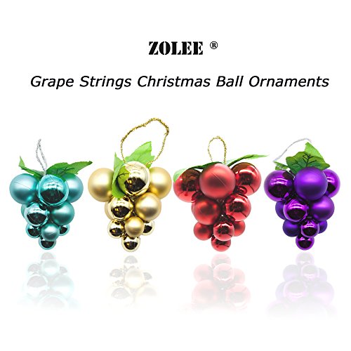 0710874943401 - ZOLEE CHRISTMAS BALL GRAPE STRINGS TREE ORNAMENTS 13CT PENDANT BALL HANGING ADORNMENTS VARY IN SIZES OF 1.18'',1.57'' & 1.96'' (GRAPE STRINGS, GOLD)