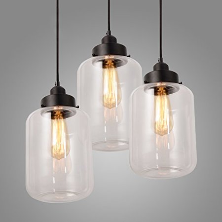 0711041569615 - ELECTRO_BP;MODERN GLASS BOTTLE PENDANT LIGHTS MAX 180W WITH 3 LIGHTS PAINTED ...