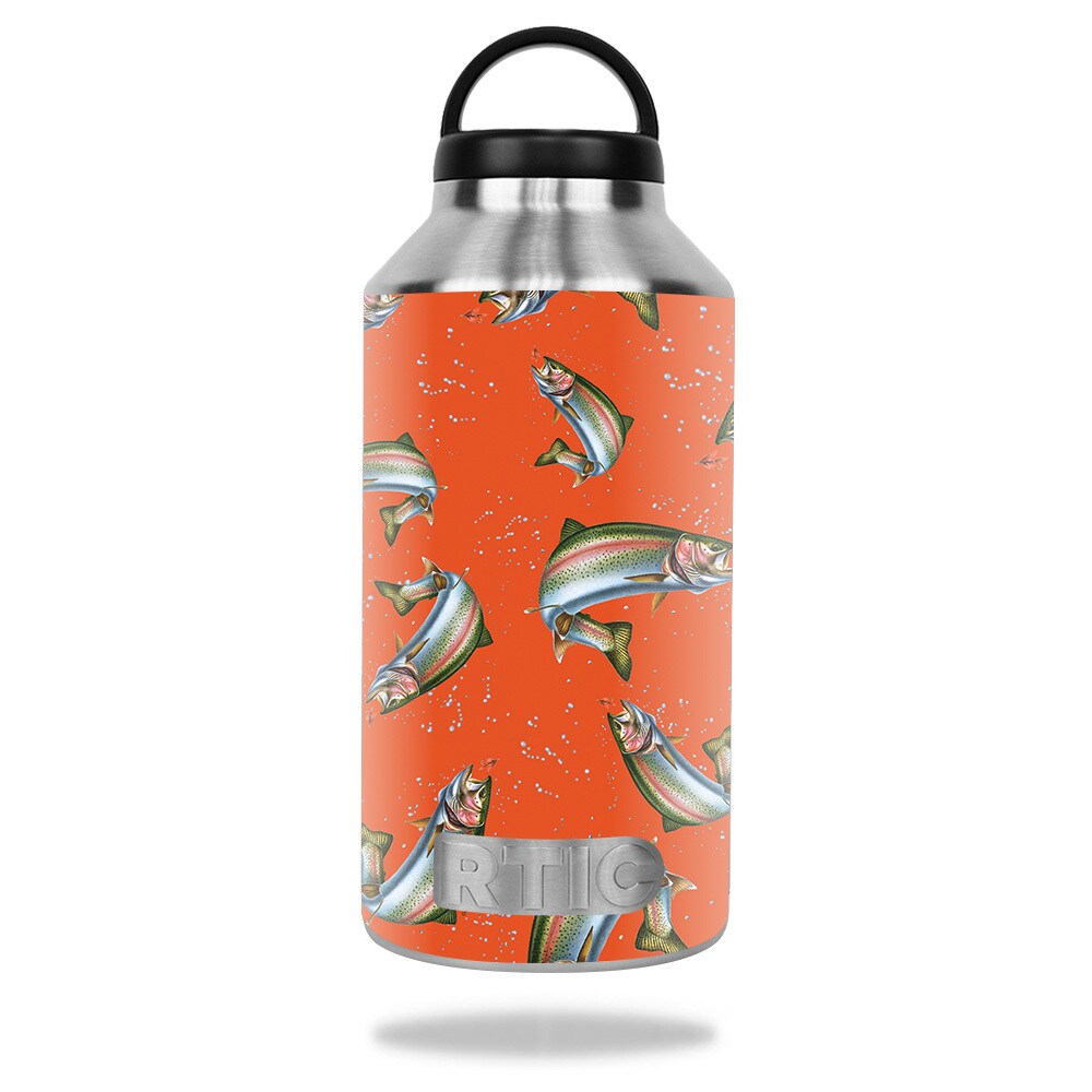 0071123739184 - MIGHTYSKINS RTBOT64-TROUT COLLAGE SKIN FOR RTIC 64 OZ BOTTLE 2016 - TROUT COLLAGE
