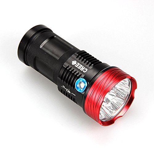 0711274135083 - SKYRAY KING 11000 LUMENS 9X CREE XM-L XML T6 LED FLASHLIGHT SPOTLIGHT HUNTING LAMP TACTICAL TORCH LIGHT ALUMINUM ALLOY SEARCHLIGHT LANTERN FOR OUTDOOR SPORTS , HUNTING , CAMPING , CAVING , CLIMBING , HIKING INCLUDE ONE CHARGER AND 4 PIECES 3600MAH 3.7V L