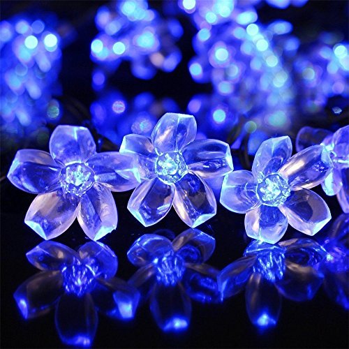 0711301282964 - CHRISTMAS FLOWER STARRY FAIRY STRING LIGHTS 33FT 100LED BLOSSOM DECORATIVE LIGHT FOR GARDEN, PATIO, CHRISTMAS TREE, PARTY, BEDROOM, INDOOR AND OUTDOOR DECORATIONS(BLUE BRIGHTNESS)