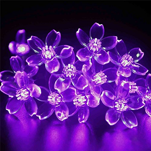 0711301282971 - CHRISTMAS FLOWER STARRY FAIRY STRING LIGHTS 33FT 100LED BLOSSOM DECORATIVE LIGHT FOR GARDEN, PATIO, CHRISTMAS TREE, PARTY, BEDROOM, INDOOR AND OUTDOOR DECORATIONS(PURPLE BRIGHTNESS)