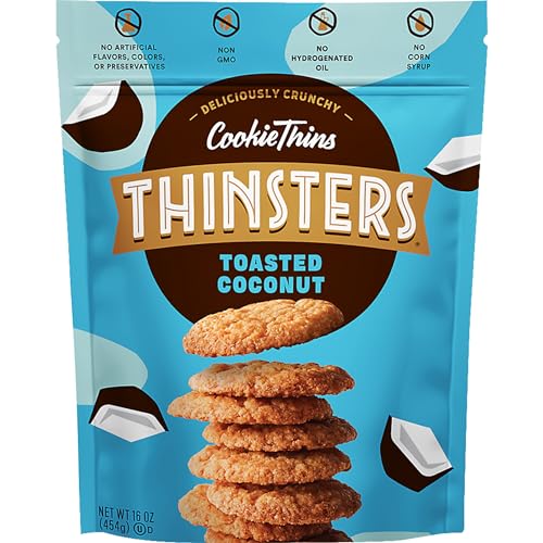 0711403628516 - THINSTERS COOKIES, TOASTED COCONUT, 16 OZ (PACK OF 2), NON-GMO, CRUNCHY COOKIES