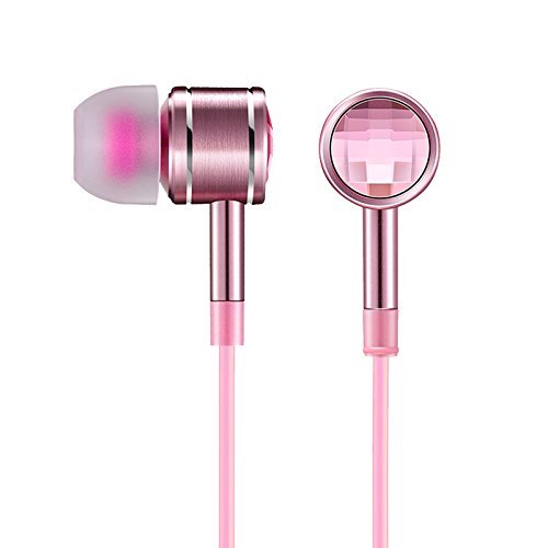 0711420696994 - 1MORE ELEGANT SWAROVSKI CRYSTAL IN-EAR EARBUDS HEADPHONES HEADSET WITH MIC STEREO & VOLUME CONTROL FOR IPHONE 6 / 6 PLUS, IPOD, IPAD AIR, SAMSUNG S6 / S5, HTC, ANDROID SMARTPHONES, MP3 PLAYERS(PINK)
