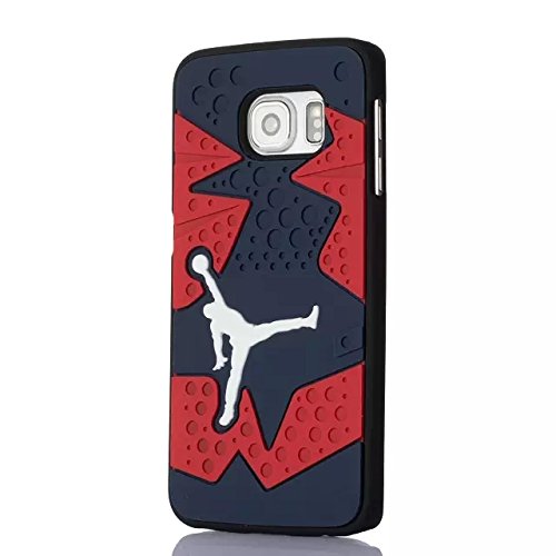 0711420983254 - GENERIC SOFT SILICONE PHONE FULL PROTECTION SOLE BASKETBALL CASE COMPATIBLE FOR SUMSUNG GALAXY S6 COLORFUL RED PINK OR RED BLACK GREY (C12)