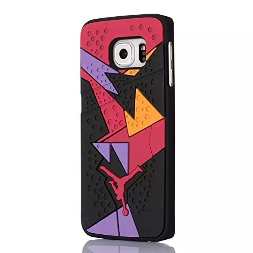 0711420983285 - GENERIC SOFT SILICONE PHONE FULL PROTECTION SOLE BASKETBALL CASE COMPATIBLE FOR SAMSUNG GALAXY S6 COLORFUL RED PINK OR RED BLACK GREY (C15)