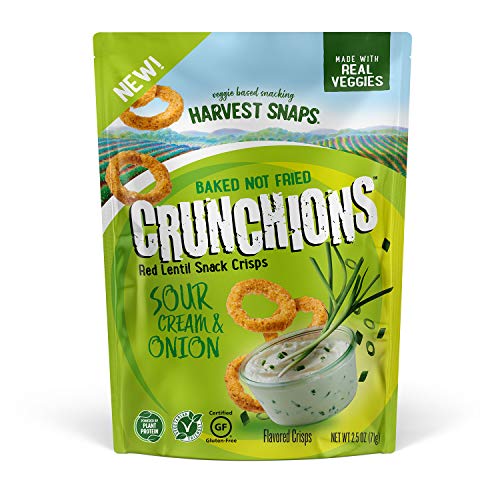 0071146337671 - HARVEST SNAPS RED LENTIL CRUNCHIONS SOUR CREAM ONION 2.5 OZ PACK PLANTBASED BAKED NEVER FRIED NO ARTIFICIAL FLAVORS OR PRESERVATIVES 3, 3 COUNT