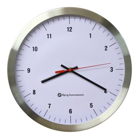 0711463804721 - BJERG INSTRUMENTS MODERN 12 STAINLESS SILENT WALL CLOCK WITH NON TICKING MOVEMENT