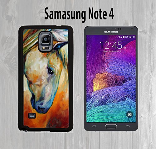 0711463824446 - ABSTRACT HORSE CUSTOM MADE CASE/COVER/SKIN FOR SAMSUNG GALAXY NOTE 4 SM-N910 - BLACK - RUBBER CASE ( SHIP FROM CA)