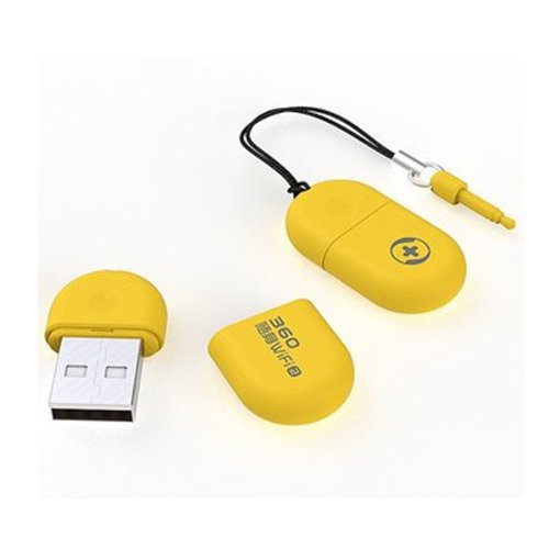 0711463941051 - GENERIC PORTABLE MINI WIRELESS ROUTER WIFI 2 SIGNAL PRODUCER & 10T CLOUD STORAGE USB FLASH DISK - YELLOW