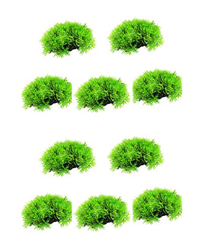 0711508604460 - GENERIC PLASTIC AQUARIUM PLANTS, PACK OF 10 PCS GREEN
