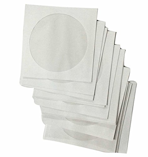 0711508628886 - GENERIC CD DVD DISC STORAGE WHITE PAPER SLEEVES, PACK OF 200 PCS