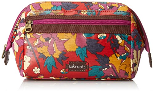 0711640530641 - SAKROOTS ARTIST CIRCLE CARRYALL COSMETIC BAG, CRIMSON FLOWER POWER, ONE SIZE