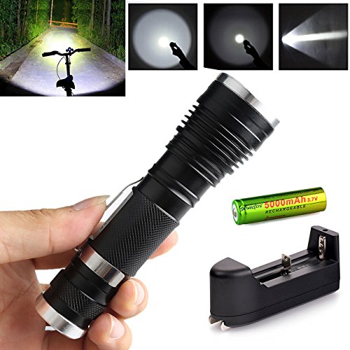 0711668423321 - ULTRAFIRE 5000LM CREE XM-L T6 LED FLASHLIGHT TORCH ZOOMABLE LIGHT 18650+CHARGER