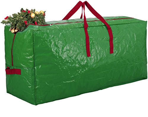 0711717439938 - ZOBER CHRISTMAS TREE BAG - ARTIFICIAL CHRISTMAS TREE STORAGE FOR TREES UP TO 7' TALL WITH SLEEK ZIPPER - ALSO ACCOMMODATES HOLIDAY INFLATABLES | 48 X 15 X 20 (GREEN)